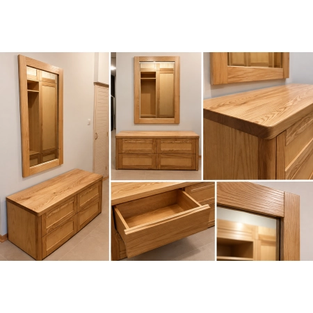 Komoda jesionowa z lustrem 120 × 45 × 45 cm